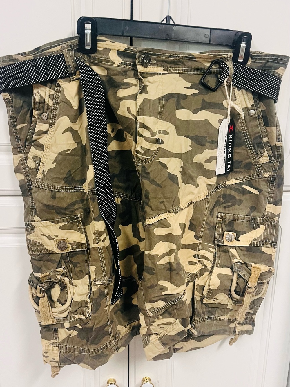 Men's Camo Cargo Shorts - Olive Green